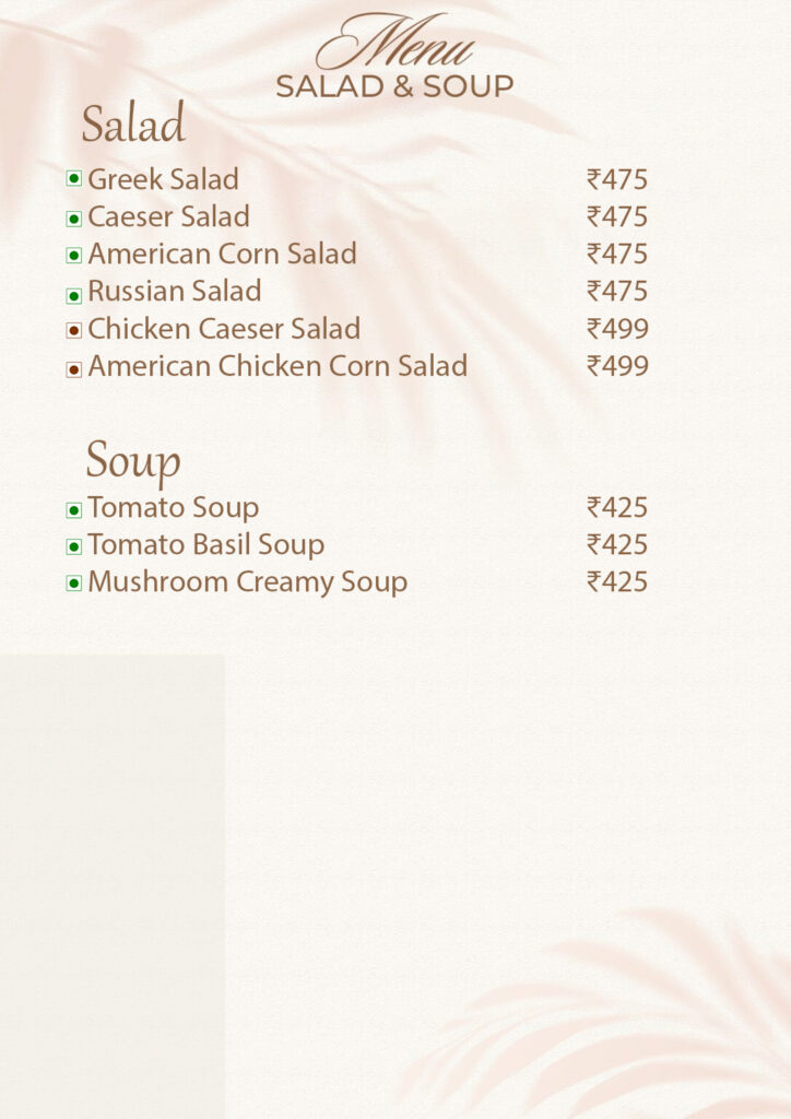 Valhalla Salad Menu